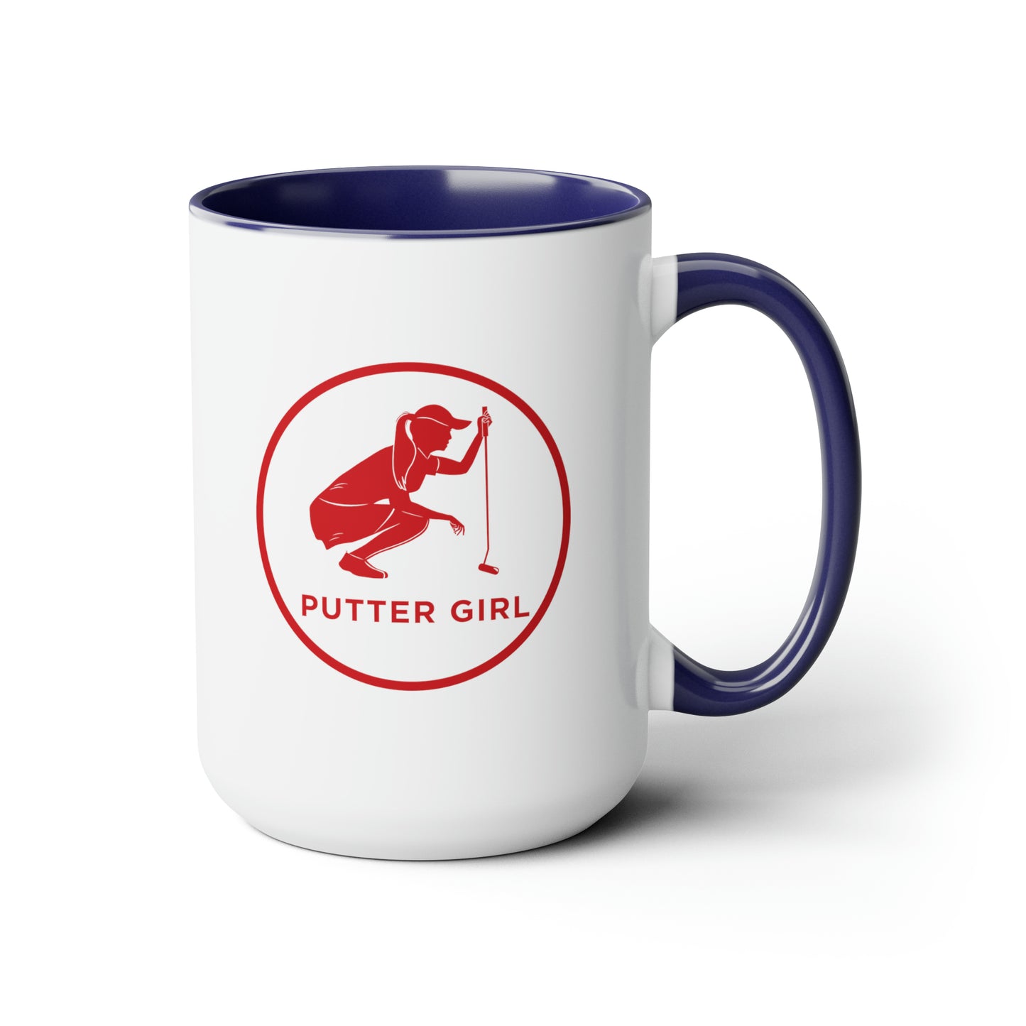 Putter Girl Two-Tone Coffee Mugs, 15oz