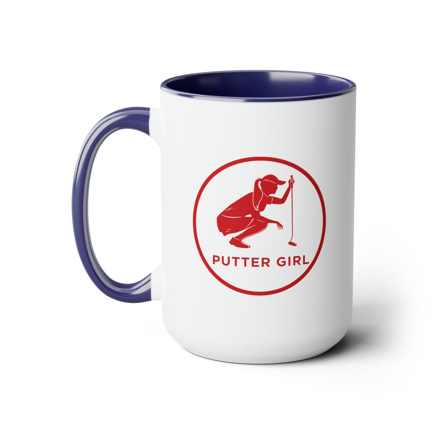 Putter Girl Two-Tone Coffee Mugs, 15oz