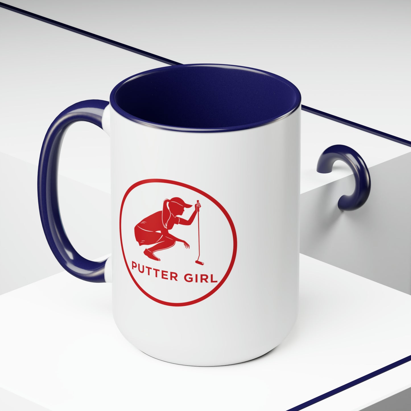 Putter Girl Two-Tone Coffee Mugs, 15oz