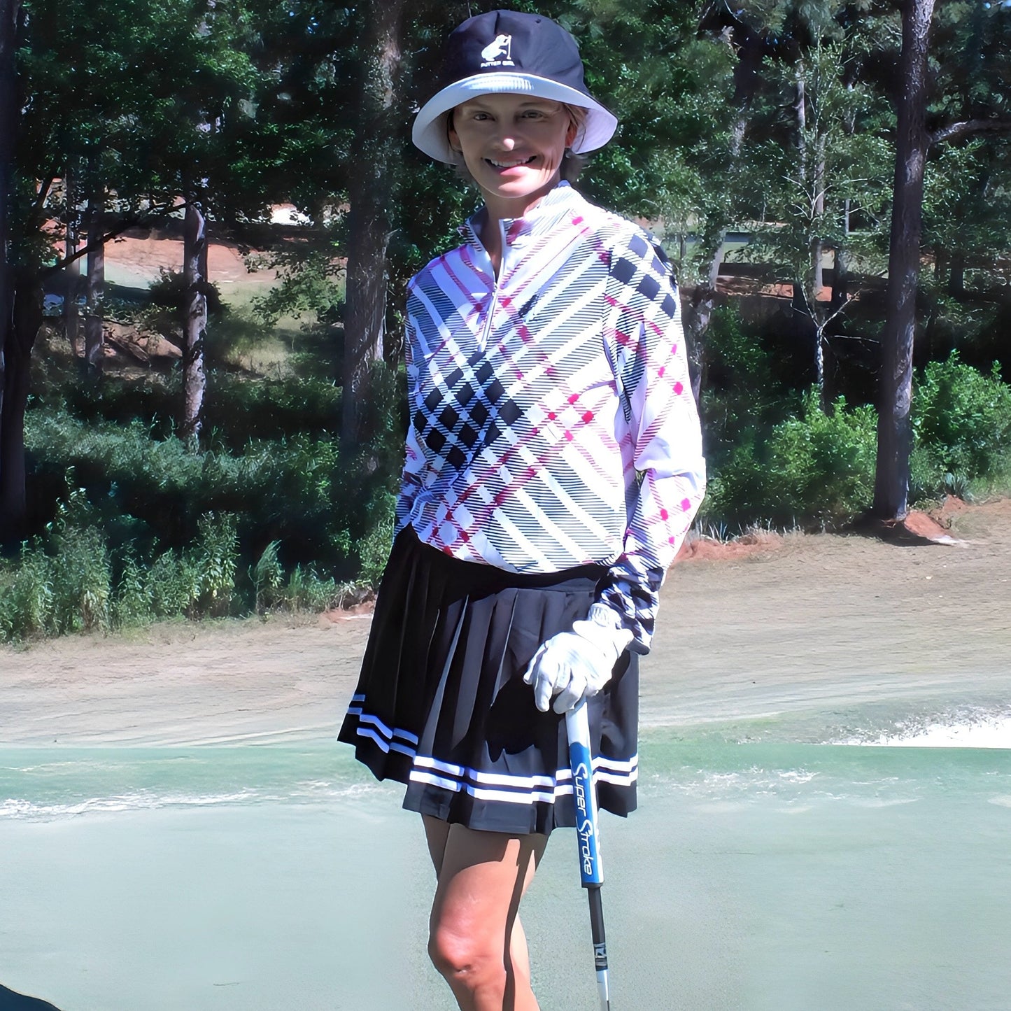 Criss Cross Long Sleeve Polo