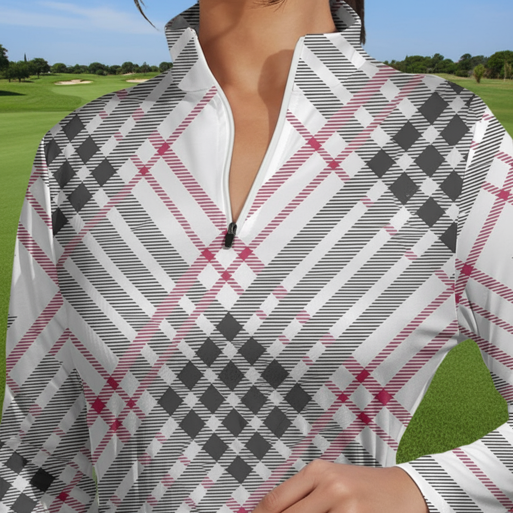 Criss Cross Long Sleeve Polo