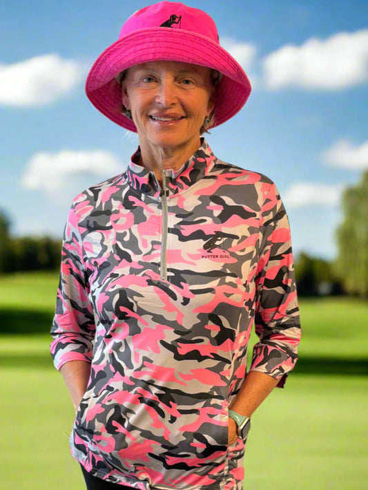 Cute Camo 3/4 Polo with Pockets