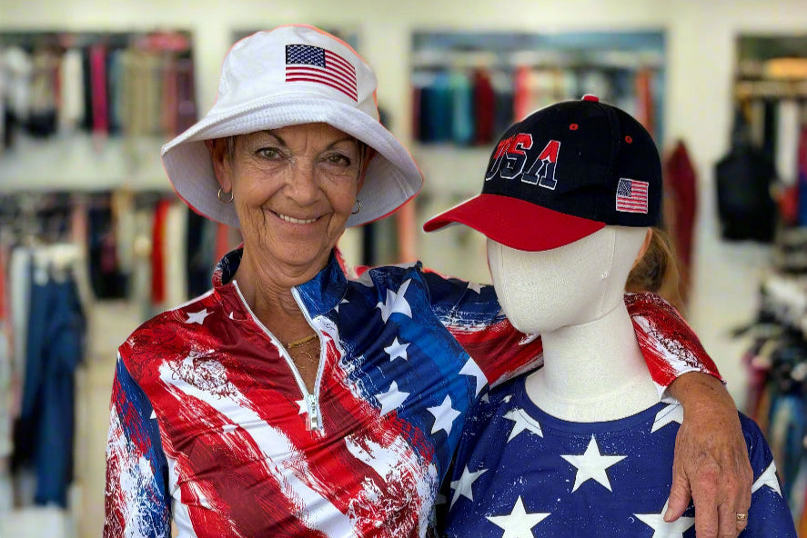 Stars and Stripes Long Sleeve Polo