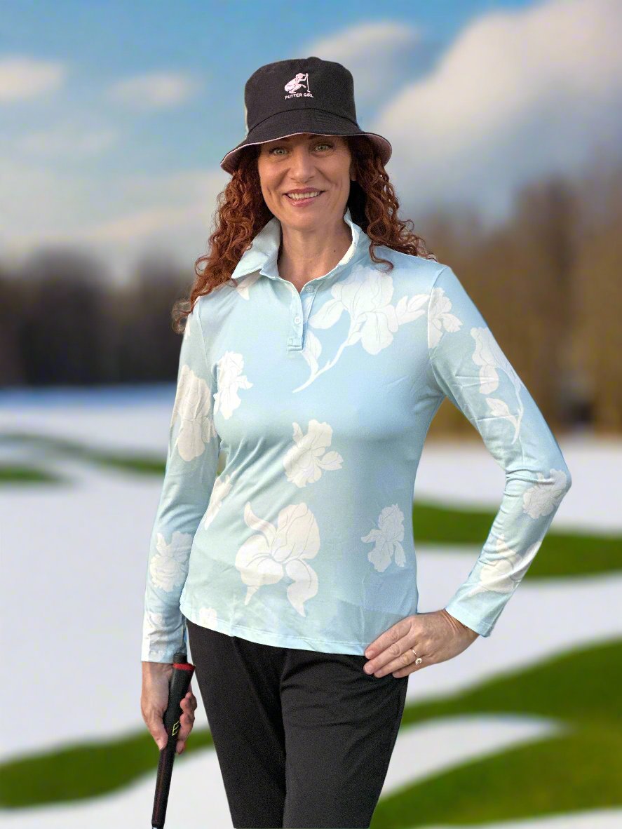 White Iris Long Sleeve Polo
