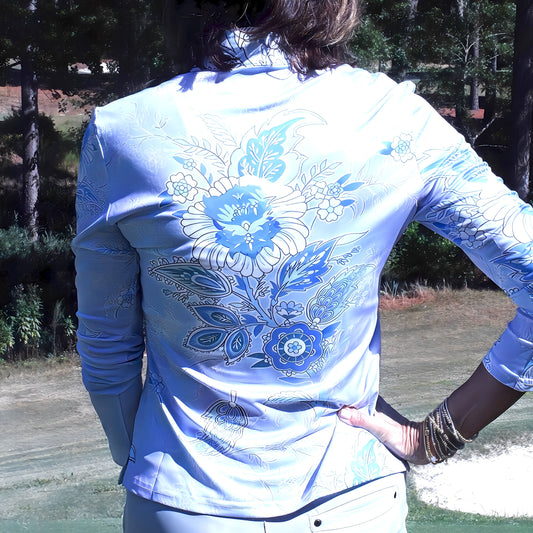 Just a Smidge of Blue Long Sleeve Polo