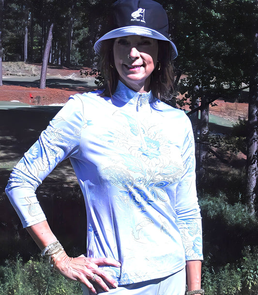Just a Smidge of Blue Long Sleeve Polo