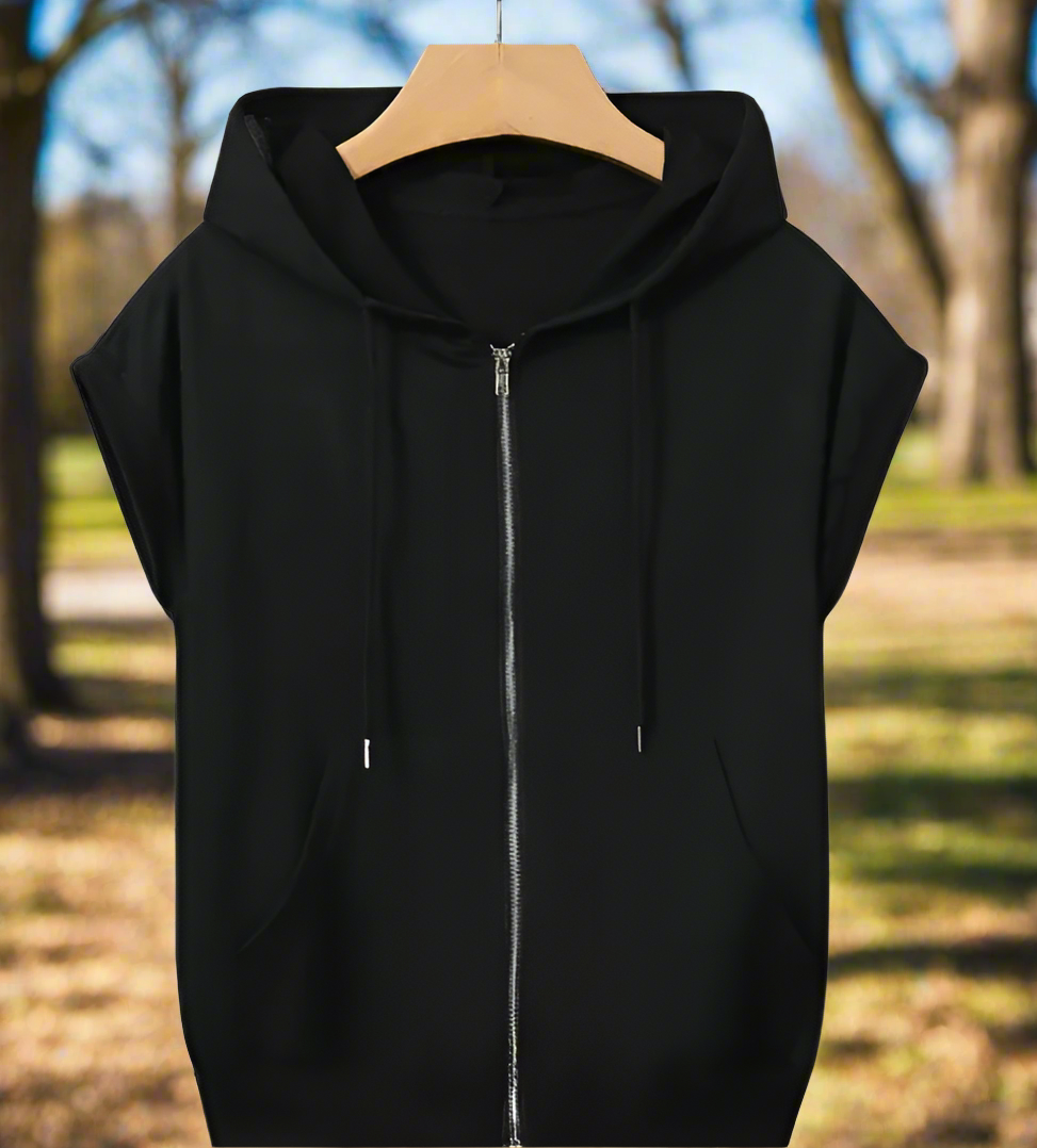 Half Sleeve Zip Hoodie