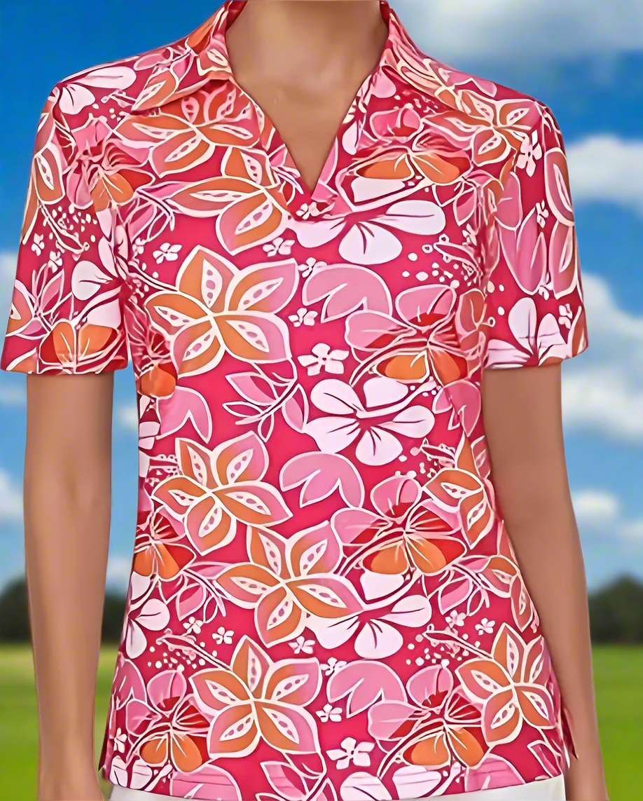 Pink Flower Polo