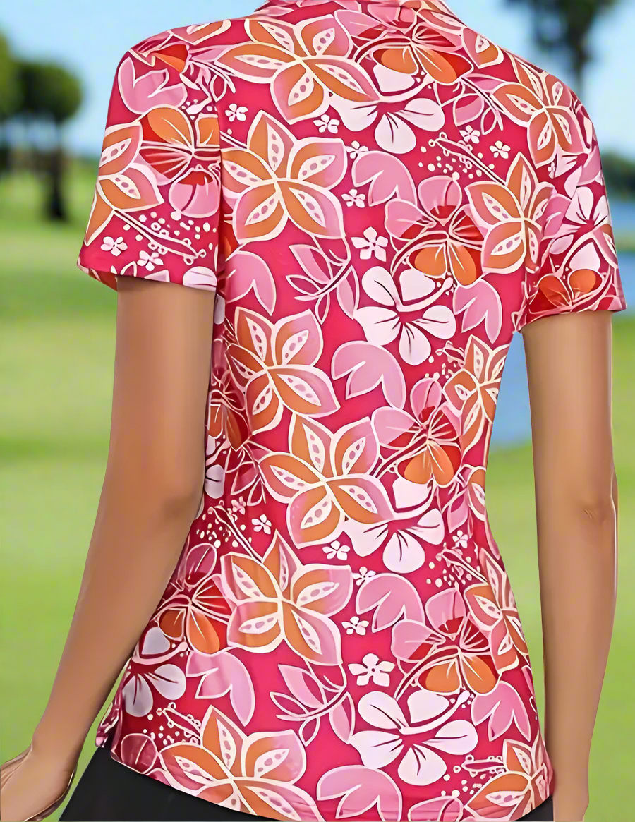 Pink Flower Polo