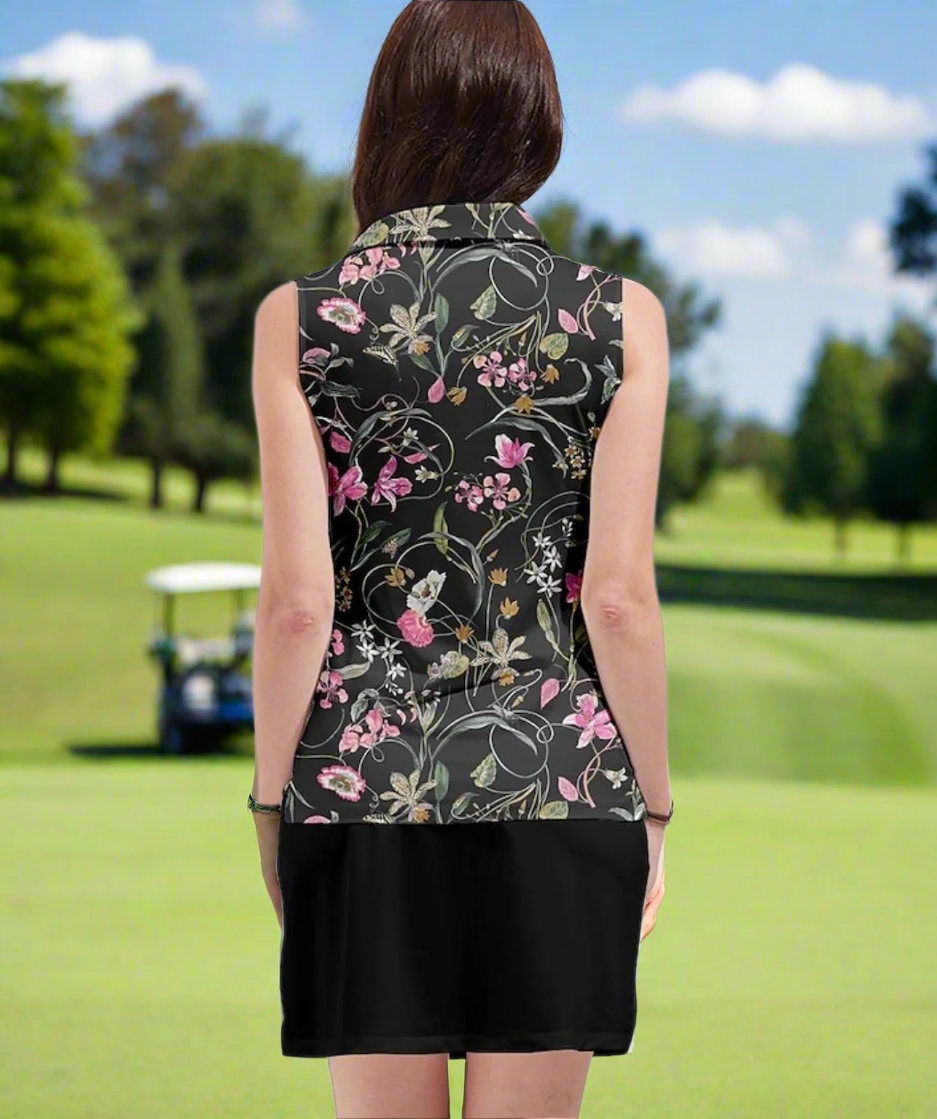 Wild Flower Sleeveless Polo