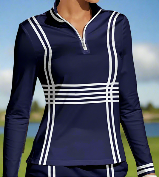 Picket Fence Long Sleeve Polo