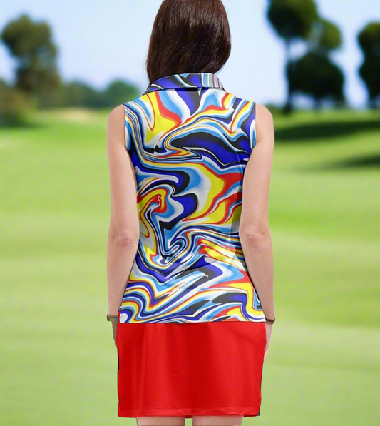 The Swirl Sleeveless Polo