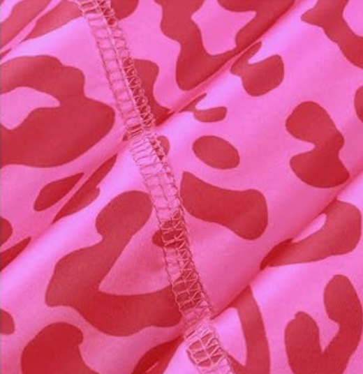 Pink Leopard Split Short Sleeve