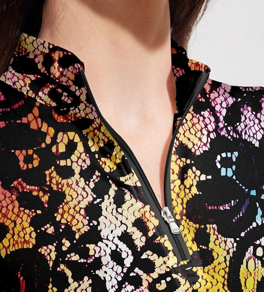 Putter Girl Black Lace Long Sleeve Polo