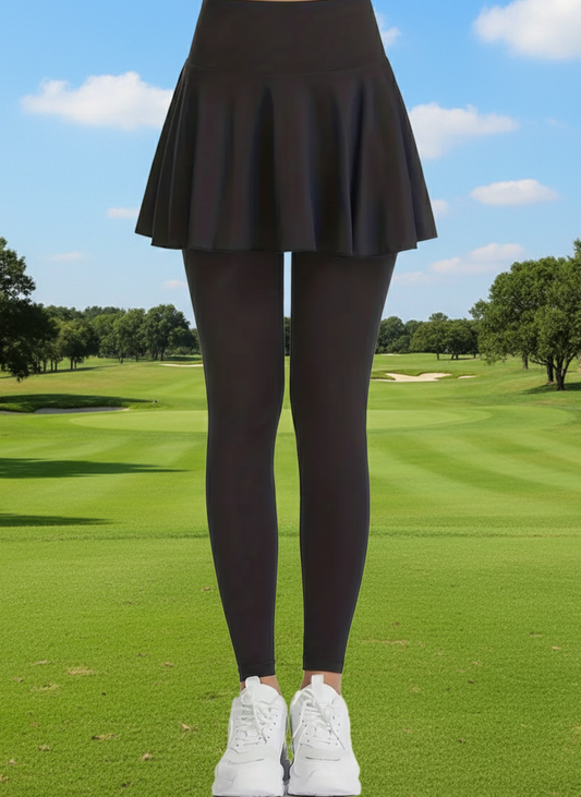 Sassy Skirted Leggings - Black
