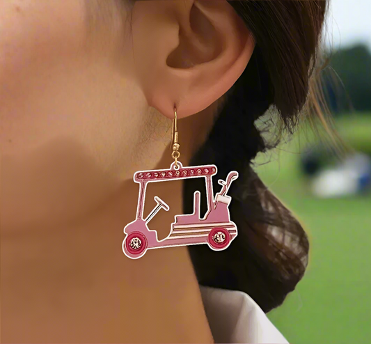 Golf Cart Earrings - Putter Girl