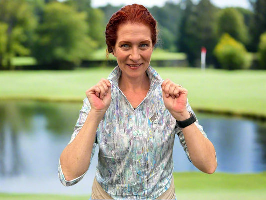 Mosaic 3/4 Sleeve Button Down - Putter Girl