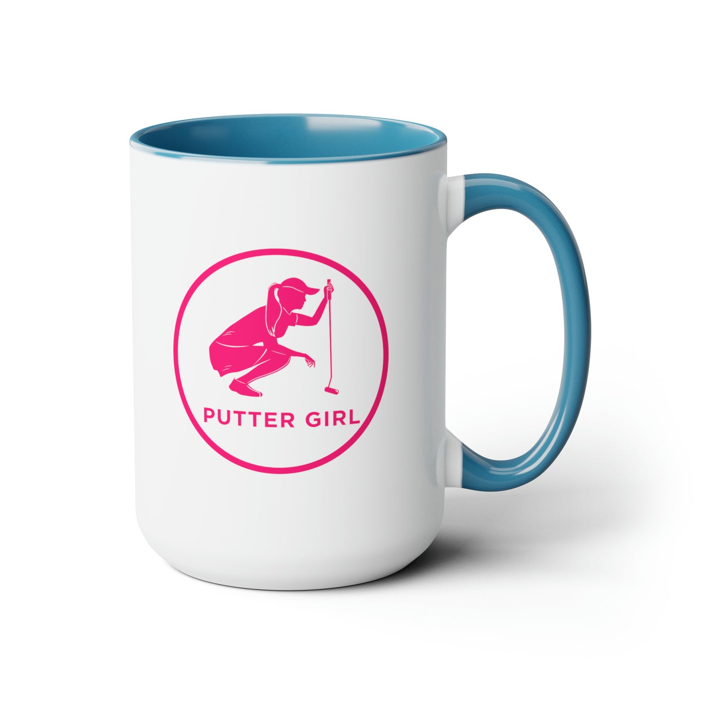 Putter Girl Two-Tone Coffee Mugs, 15oz