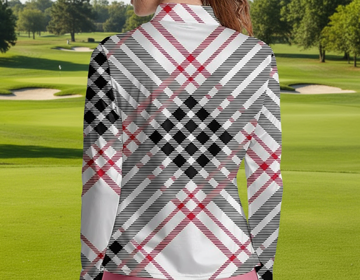 Criss Cross Long Sleeve Polo