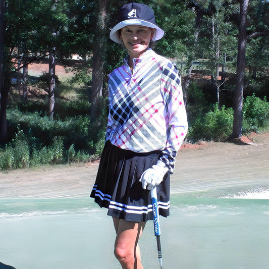 Criss Cross Long Sleeve Polo