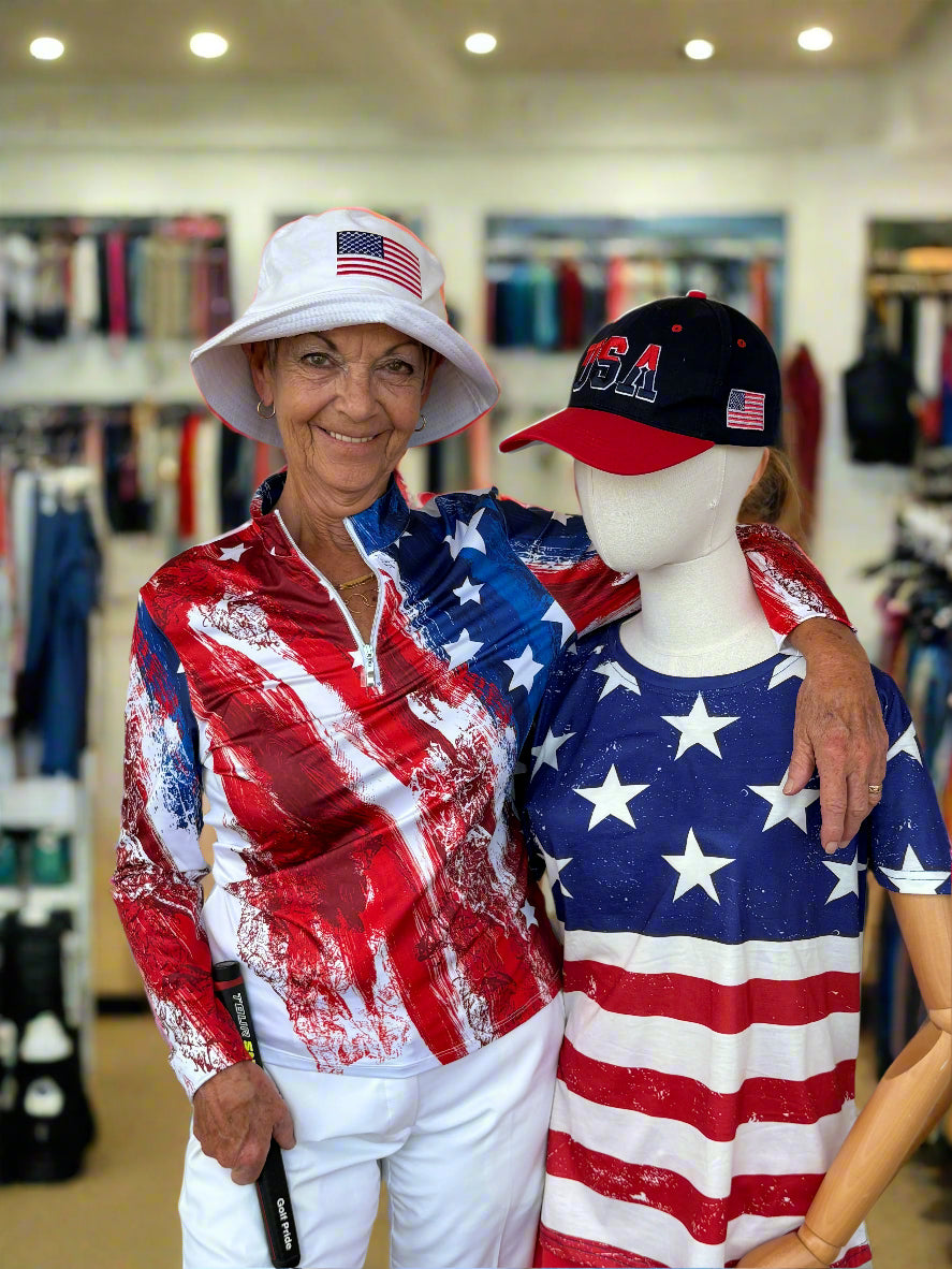 Stars and Stripes Long Sleeve Polo