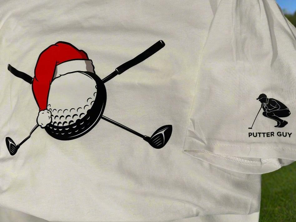 Putter Guy Santa Hat Tee Shirt