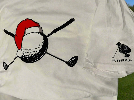 Putter Guy Santa Hat Tee Shirt