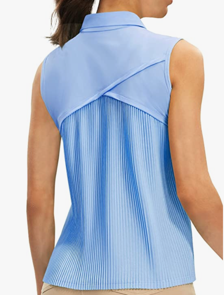 Putter Girl Pleated Sleeveless Polo