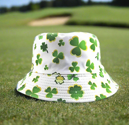 St Patricks Day Clover Bucket Hat