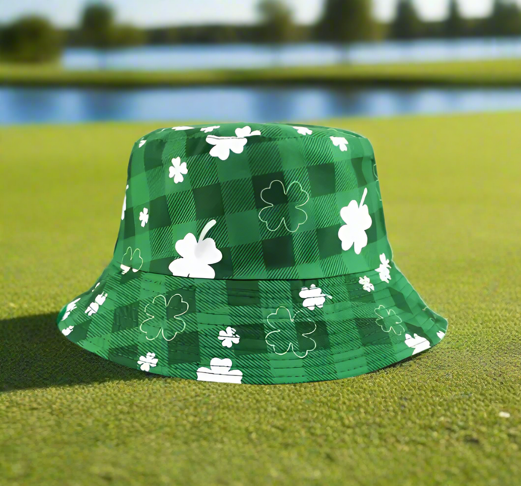 St Patricks Day Clover Bucket Hat