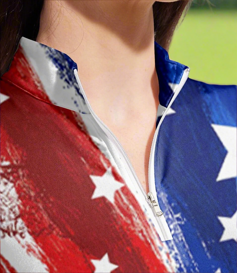 Stars and Stripes Long Sleeve Polo