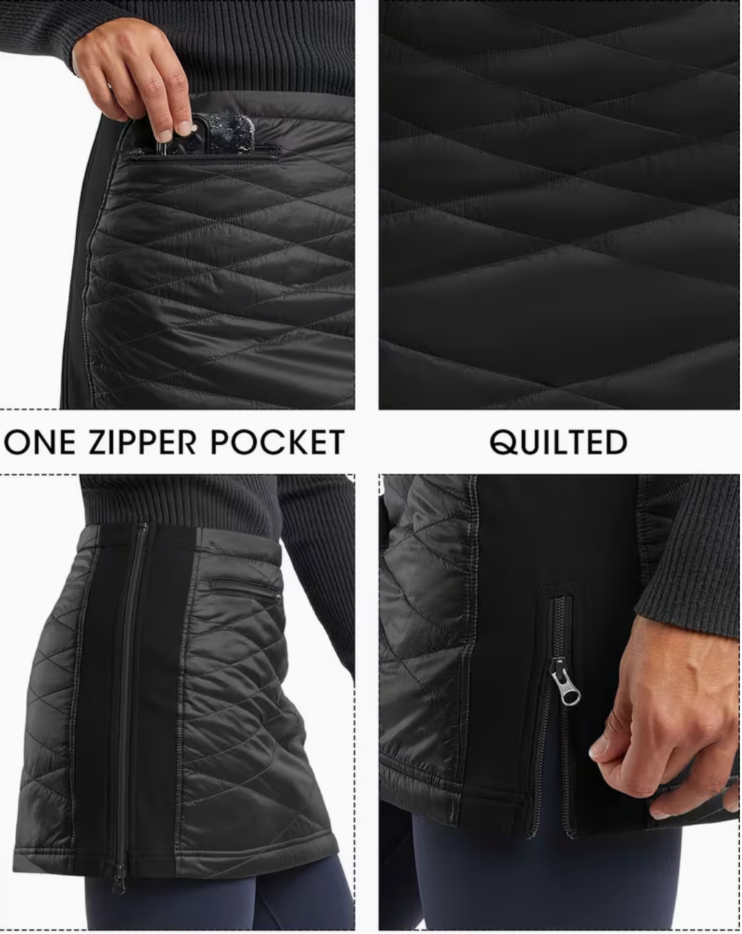 Black Thermal Golf Skirt