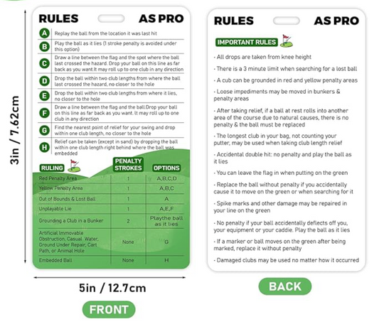 Golf Rules Card!