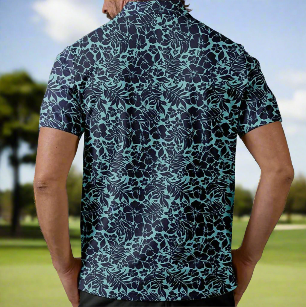 Blue Botanical Polo Men's and  Women's Short Sleeve Polo