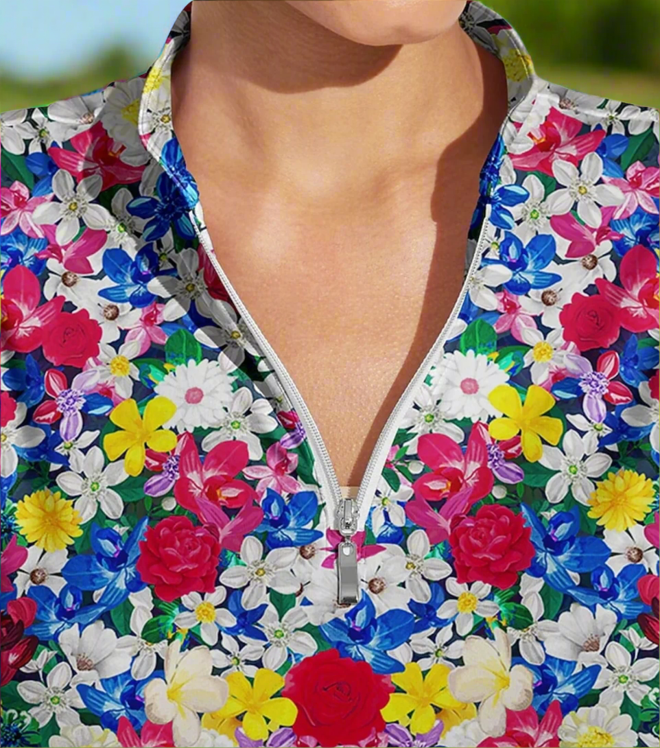 Fall Flower Long Sleeve Dress