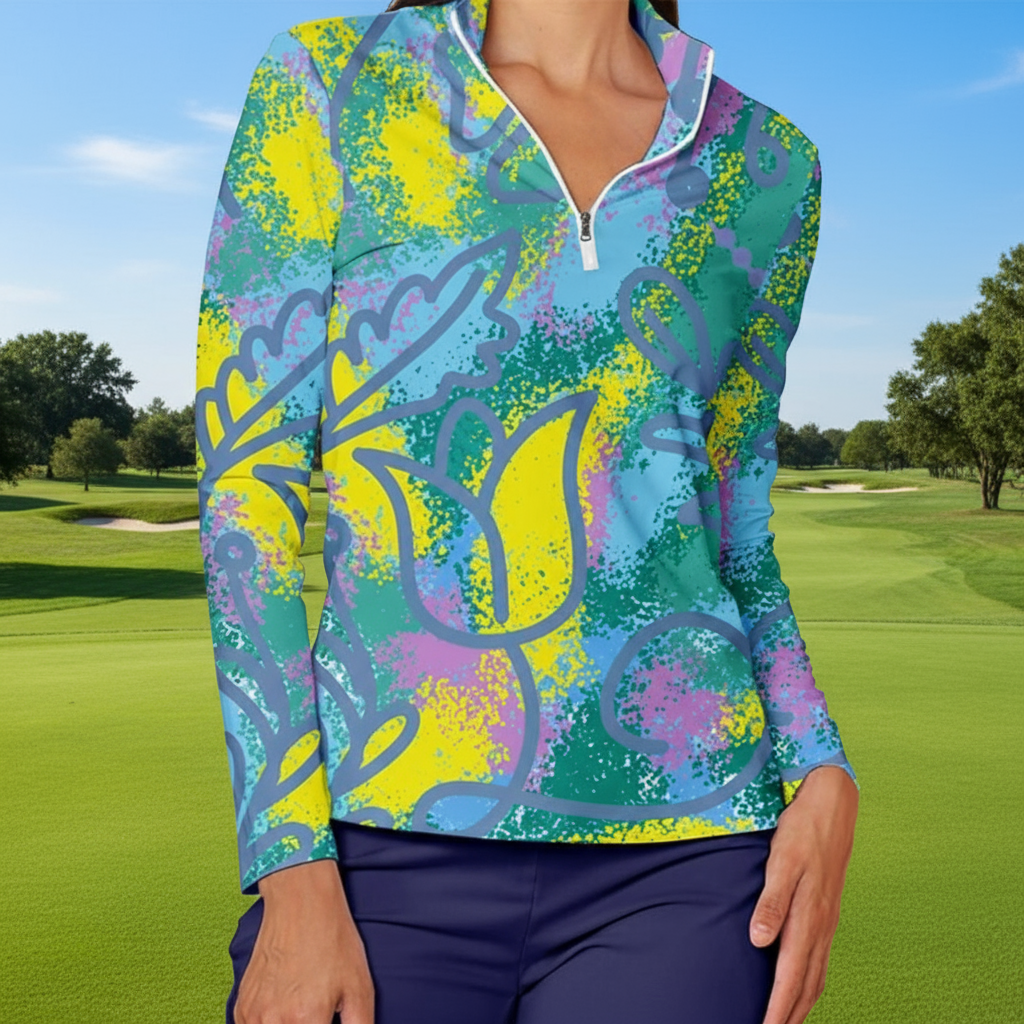 Fresh Tulip Long Sleeve Polo