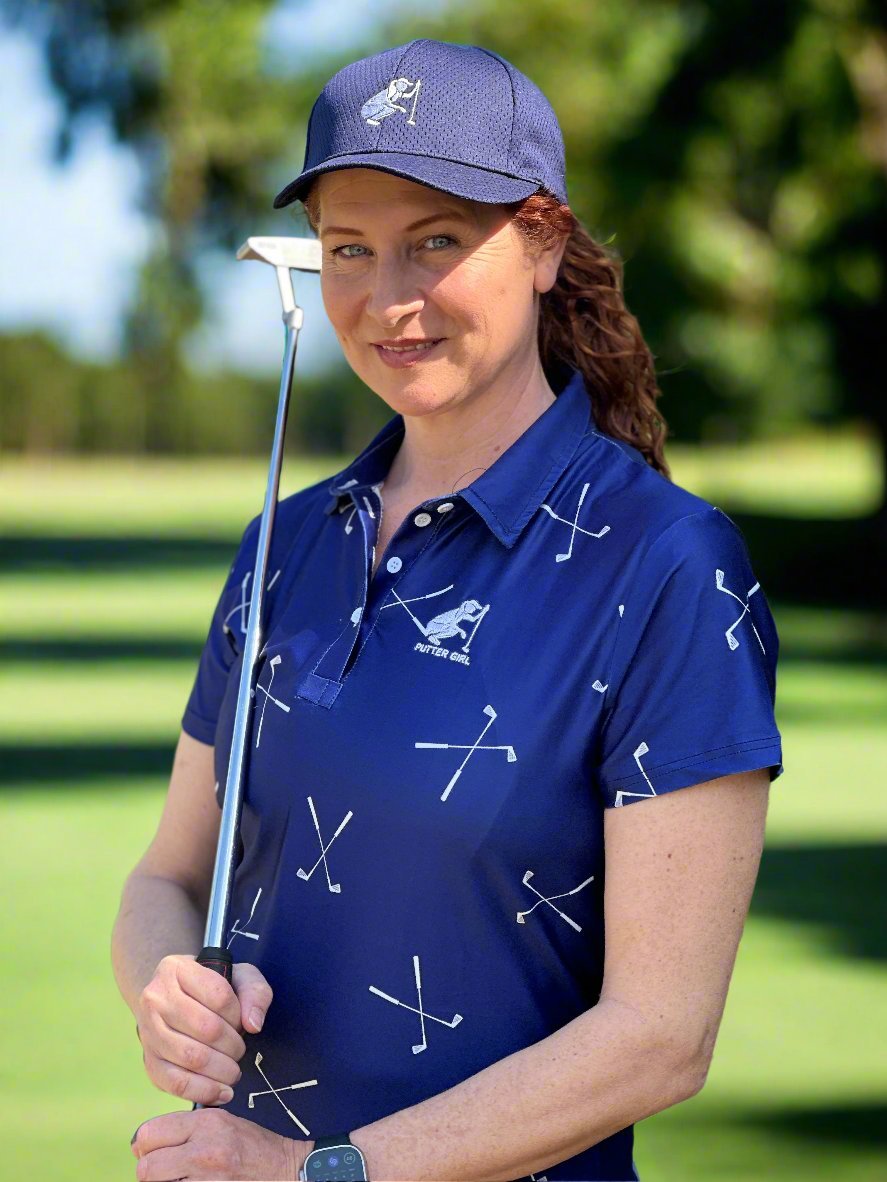 Blue Club Short Sleeve Polo - Putter Girl