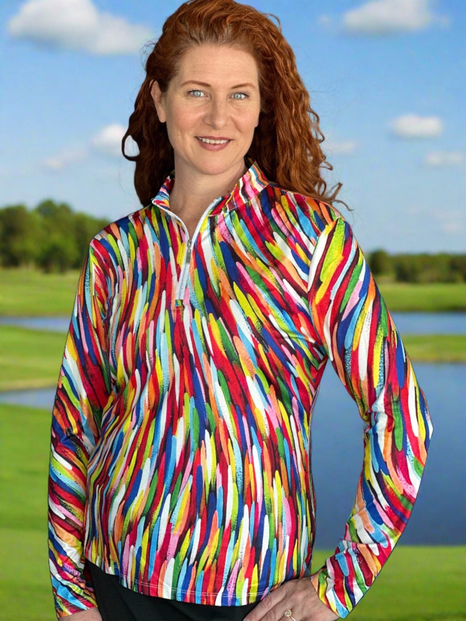 Finger Paint Long Sleeve Polo - Putter Girl