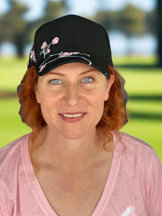 Flower Hat Black - Putter Girl