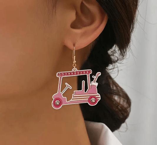 Golf Cart Earrings - Putter Girl