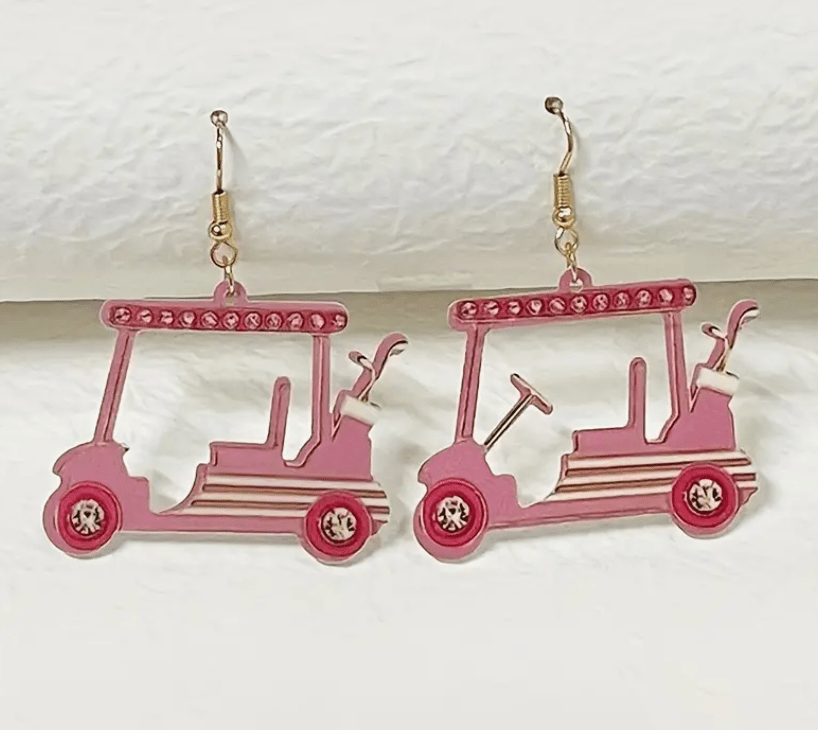 Golf Cart Earrings - Putter Girl