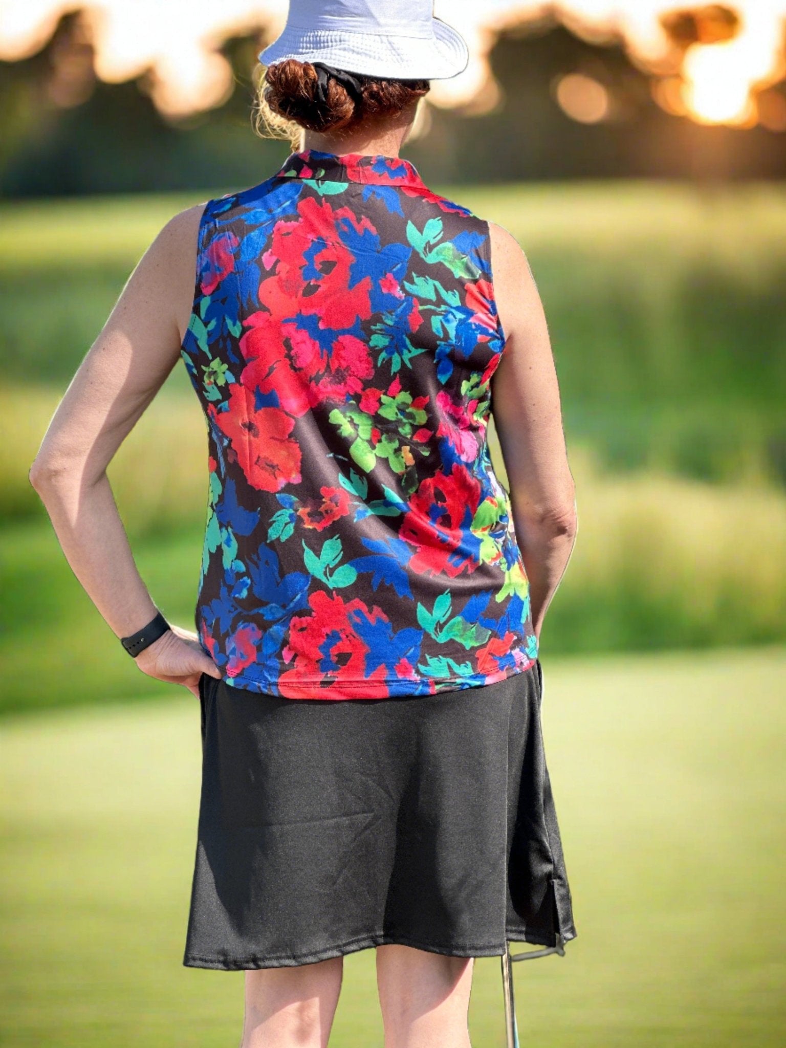 Neon Flower Sleevelss Polo - Putter Girl