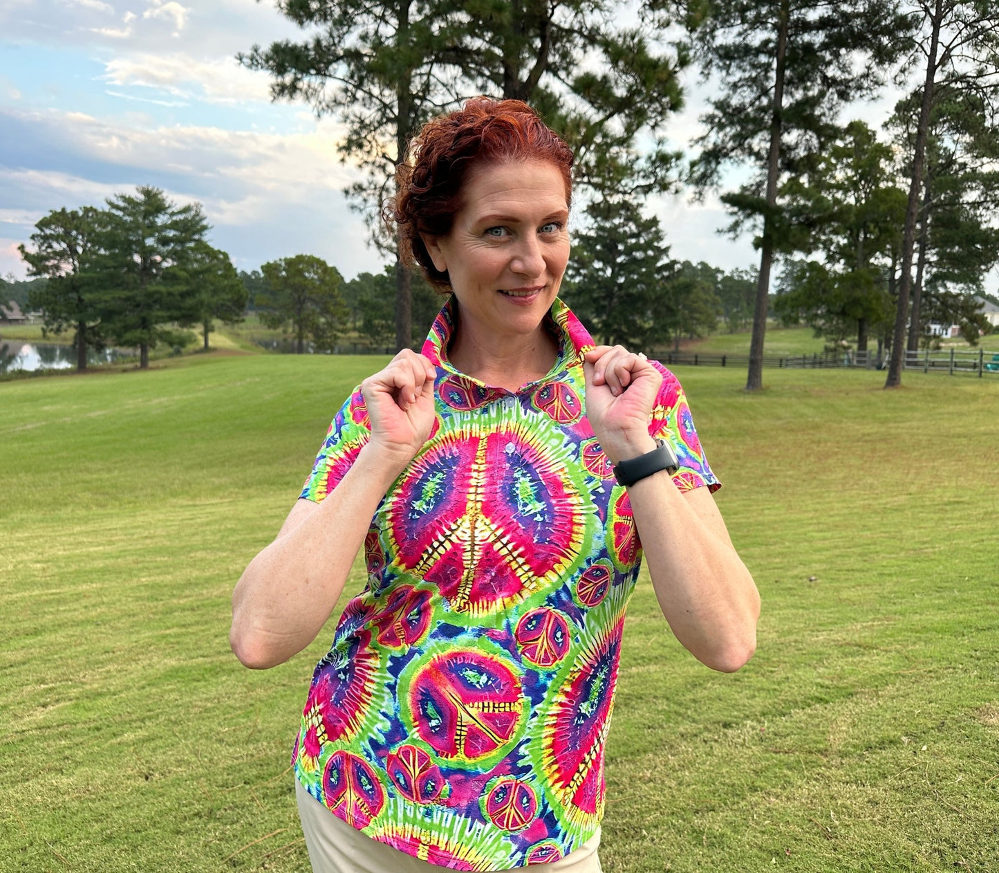 Peace, Love, Golf Polo - Putter Girl