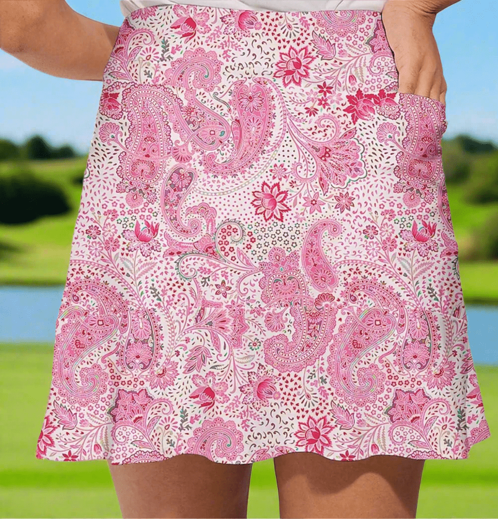 Pink Paisley Golf Skirt - Putter Girl