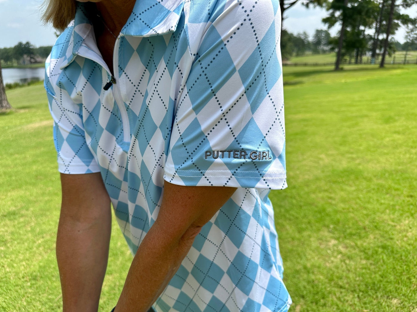 Putter Girl Quick Dry Zipper Polo - Putter Girl