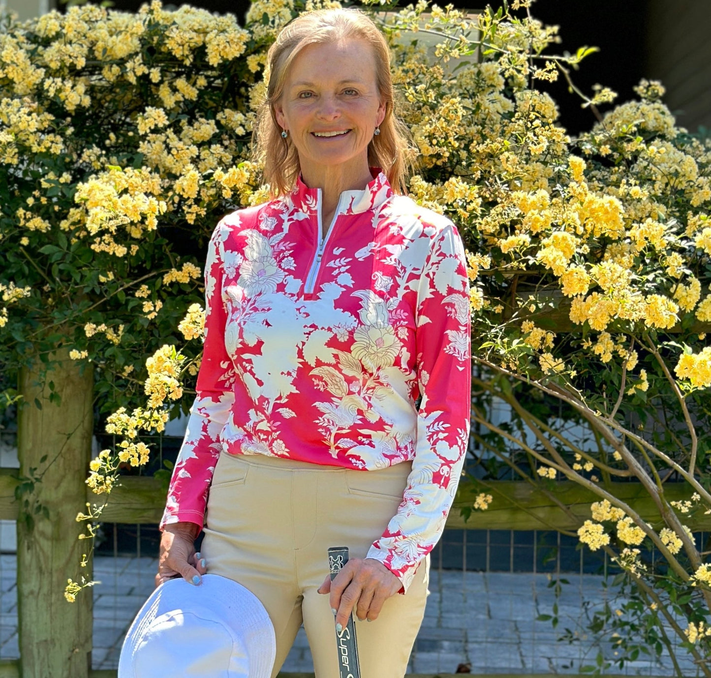 Spring Flowers Long Sleeve Polo - Putter Girl